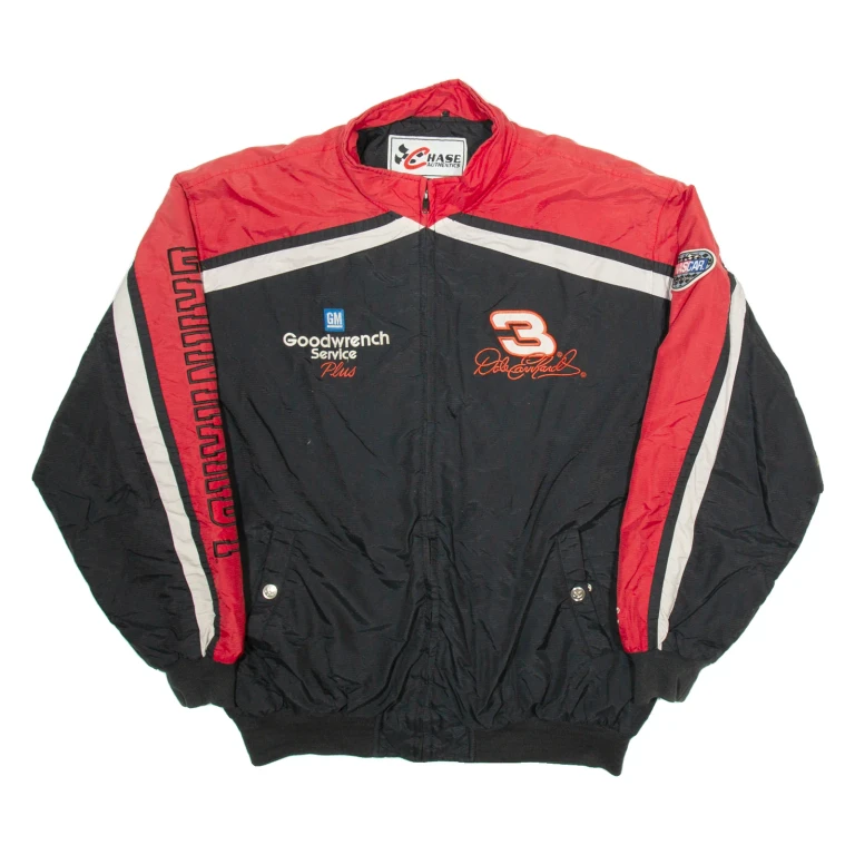 CHASE AUTHENTICS EARNHARDT Nascar Mens Jacket Black  Nylon USA L