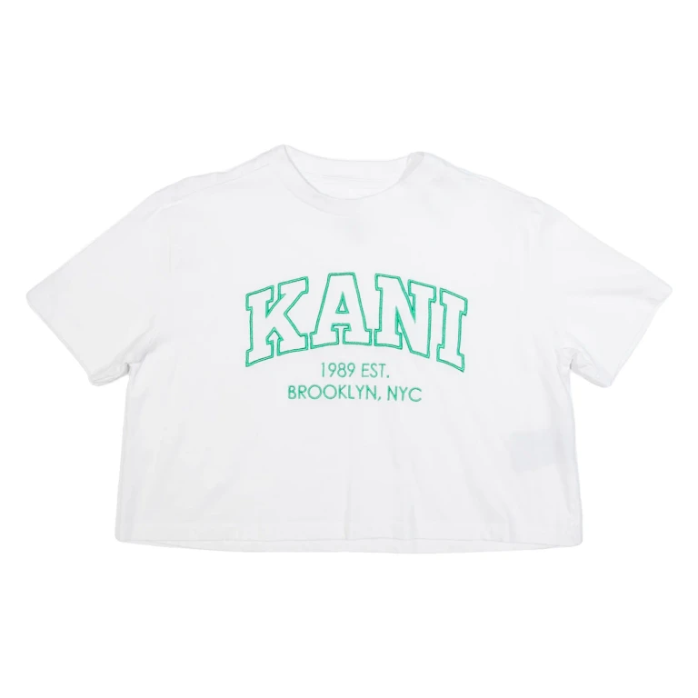 KARL KANI Cropped Womens T-Shirt White XS