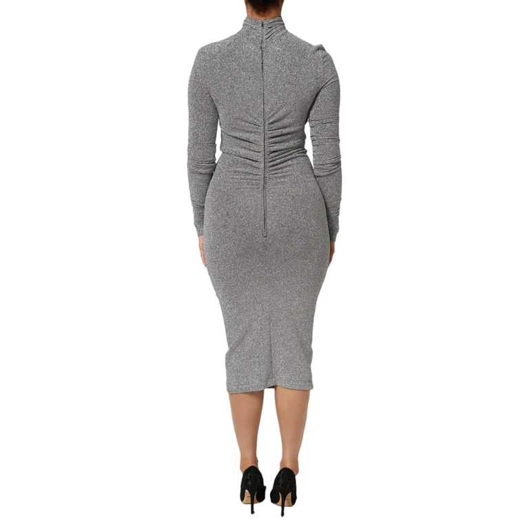Dolce & Gabbana Gray Nylon Bodycon Sheath Long Sleeves Dress 05+pa+pl - Women