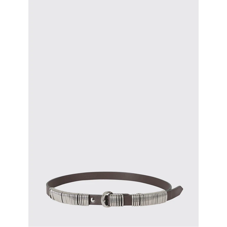 Adjustable Smooth Leather Belt with Buckle (FTI24CT06ARGENTO)