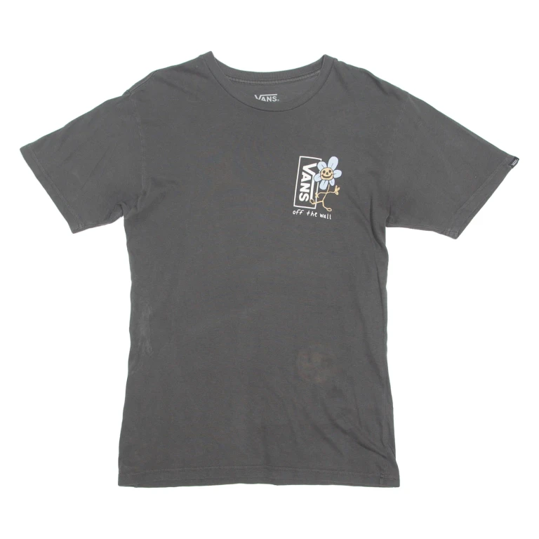 VANS Mens T-Shirt Grey Crew Neck S