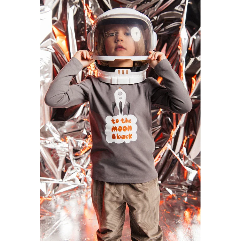 Organic Kids Long Sleeve Top Grey - 1-2 years