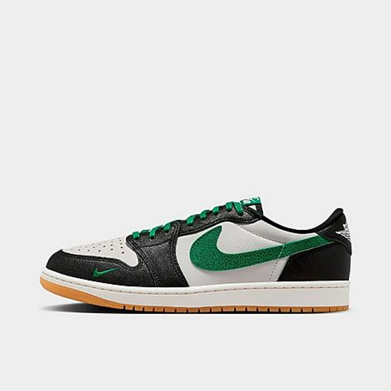 Jordan Men's Air Retro 1 Low OG Casual Shoes in Phantom/Pine Green/Black Size: 7.0