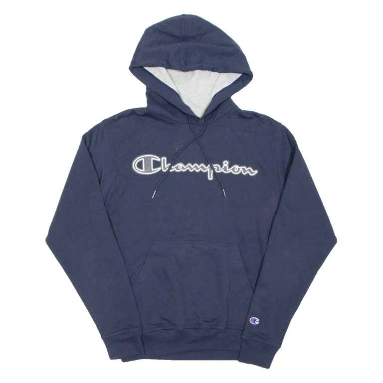 CHAMPION Mens Blue Hoodie S