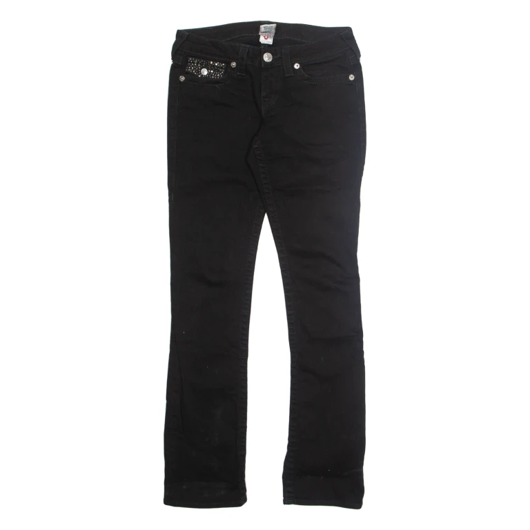 TRUE RELIGION Womens Jeans Black Regular Straight W28 L32