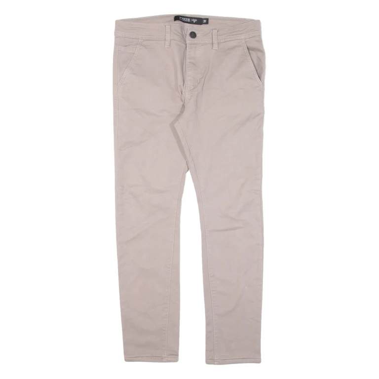 TYKES Mens Trousers Beige Slim Skinny W31 L27