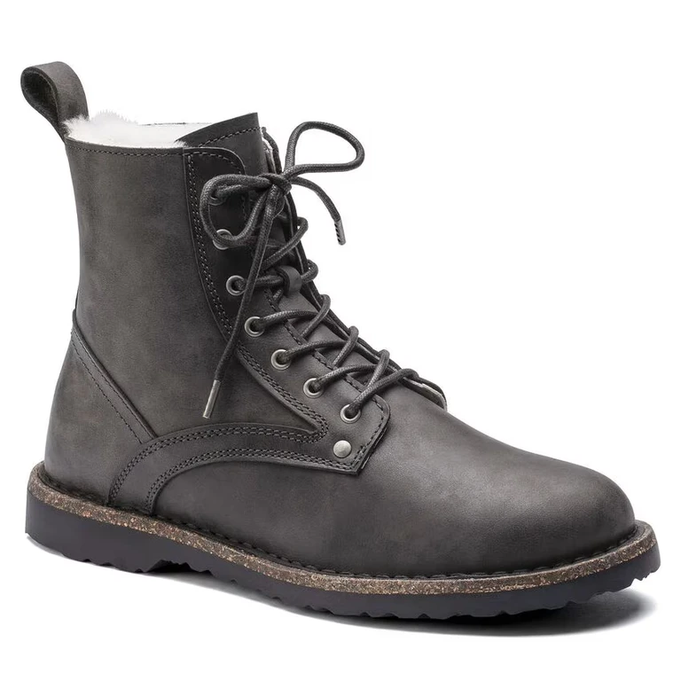 Bryson Shearling Oiled Nubuck Leather Graphite