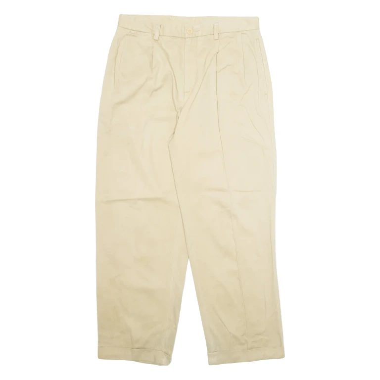 NAUTICA Chino Workwear Classic Fit Mens Trousers Beige Regular Straight W33 L30