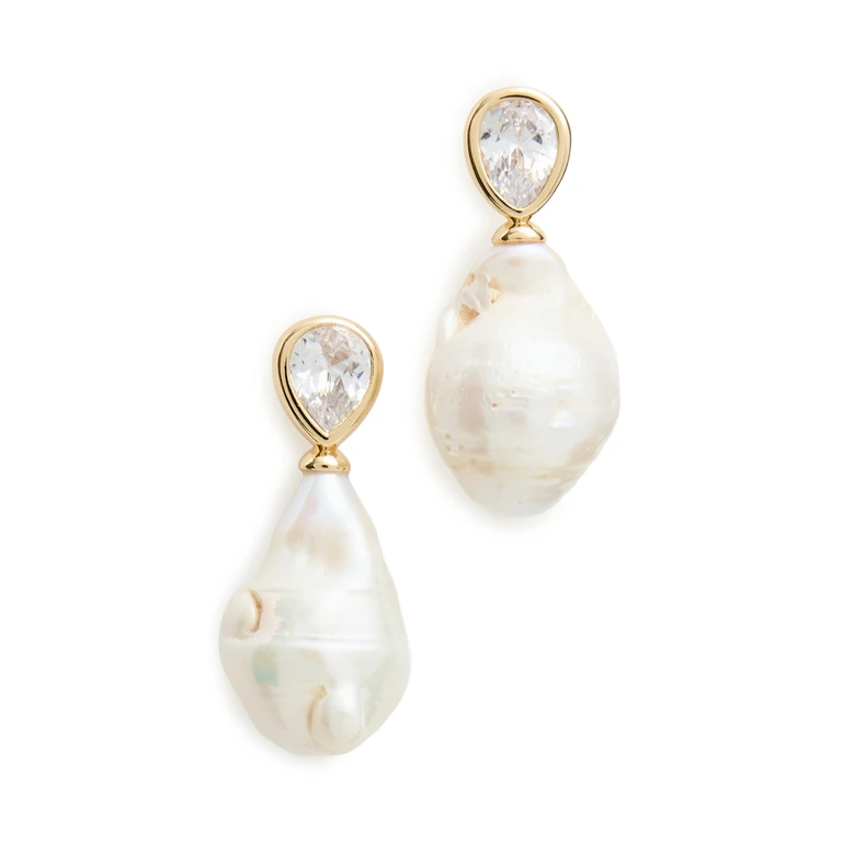 Ettika Freshwater Heirloom Earrings Pearl One Size