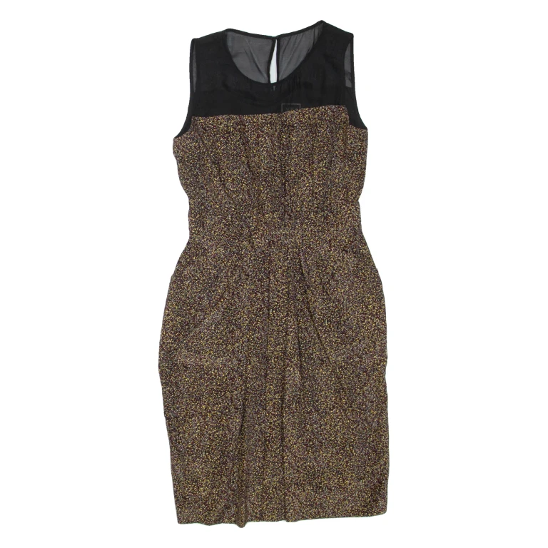 HOBBS LONDON N.w.3 Womens Day Dress Black Spotted Sleeveless Short S