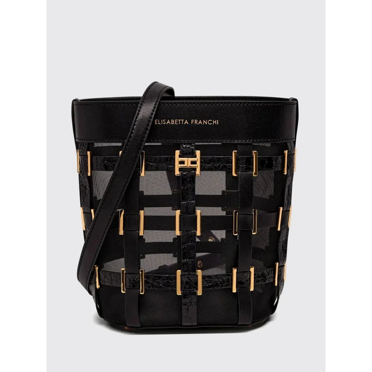 Elisabetta Franchi 엘리자베타 프란키 메쉬 버킷 백 (자수 및 내부 파우치 포함)