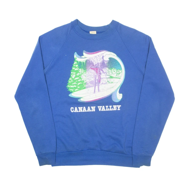 BELTON Canaan Valley West Virginia Womens Sweatshirt Blue USA L