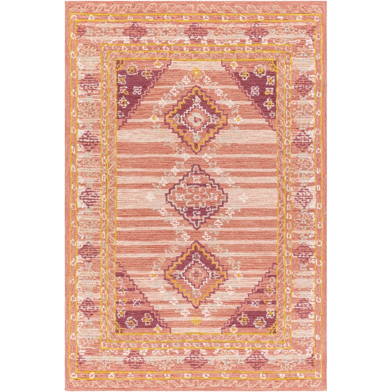 Alena Peach Wool Blend Area Rug - Clearance