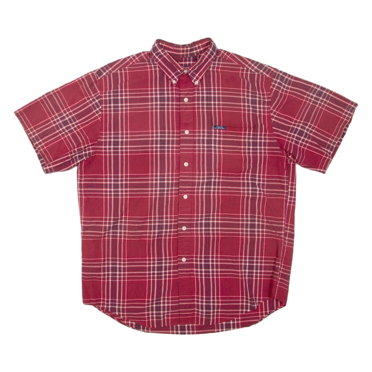 CHAPS RALPH LAUREN Mens Shirt Red Check L
