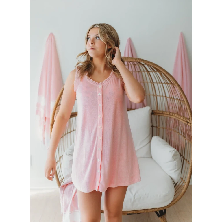 Women's Terry Cover-up Dress ~ Orchid Pink