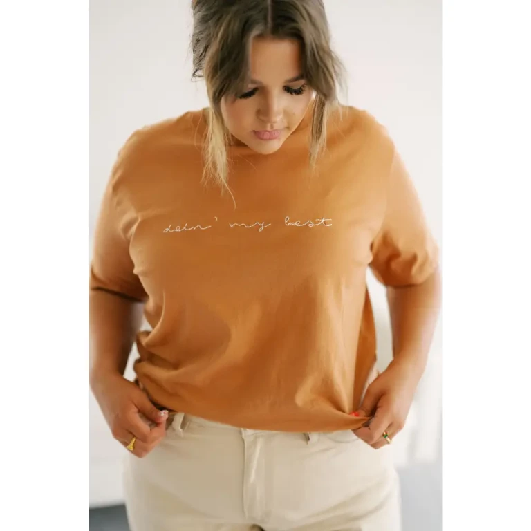 Doin' My Best Embroidered Cotton T-Shirt