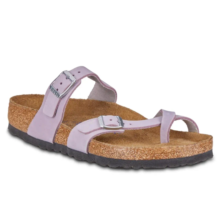 Women's Mayari Soft Footbed Nubuck Leather Purple Fog Sandals