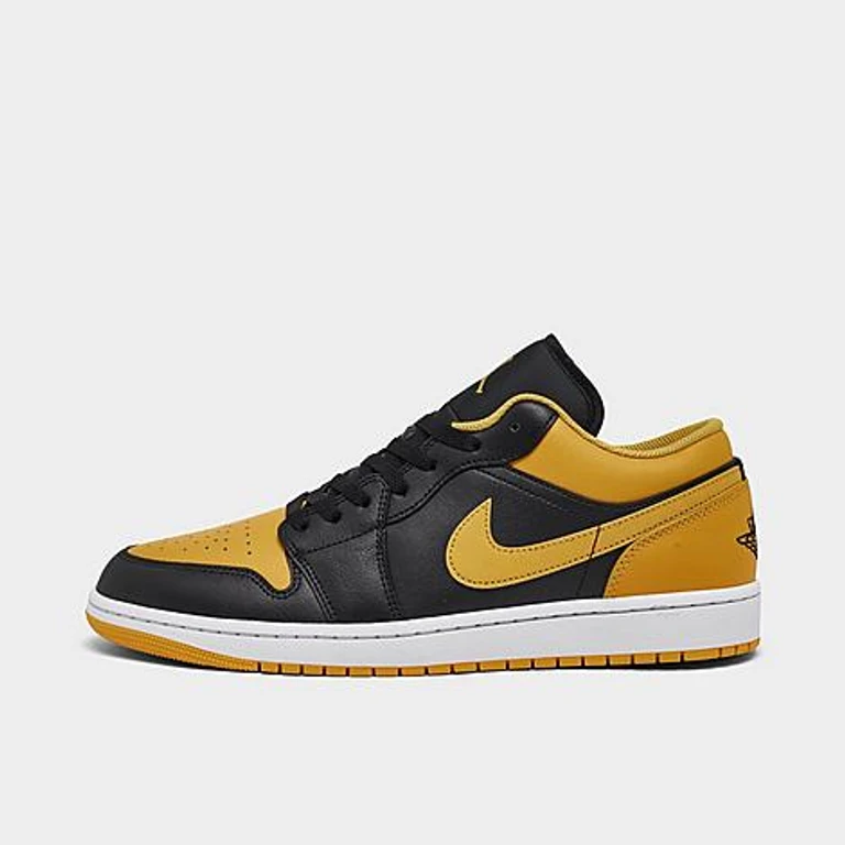 Men's Air Retro 1 Low Casual Shoes in BLACK/YELLOW OCHRE-W Size: 7.5