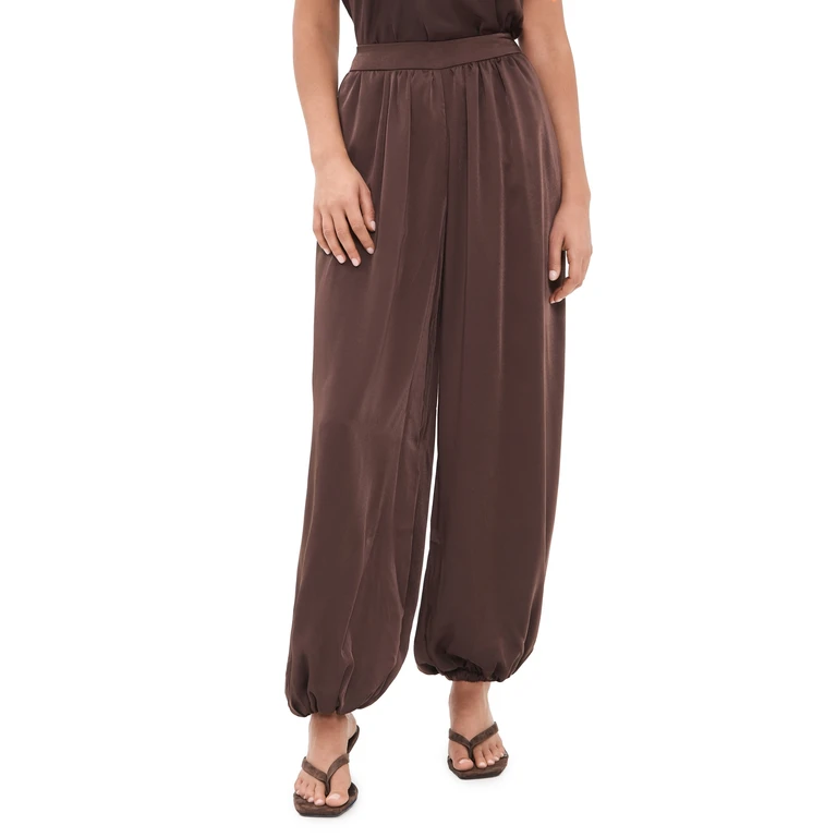 BARDOT Nikola Satin Balloon Pants Dark Choco 12