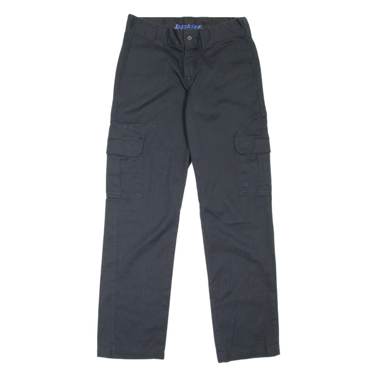 DICKIES Cargo Workwear Womens Trousers Black Slim Straight W29 L32