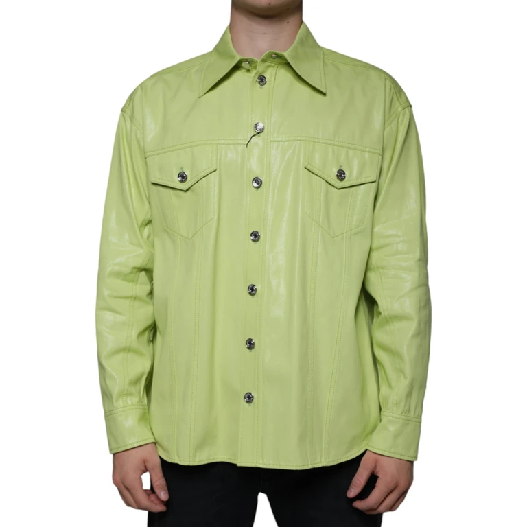 Dolce & Gabbana Green Cotton Collared Men Button Down Shirt - Men