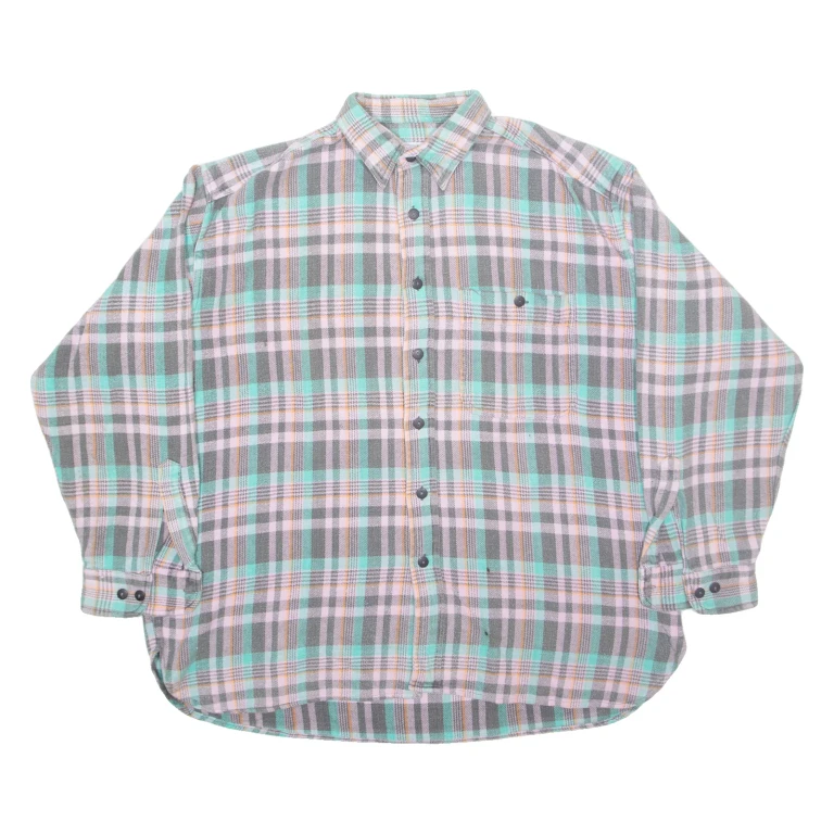 GARRY Mens Shirt Grey Check Long Sleeve XL