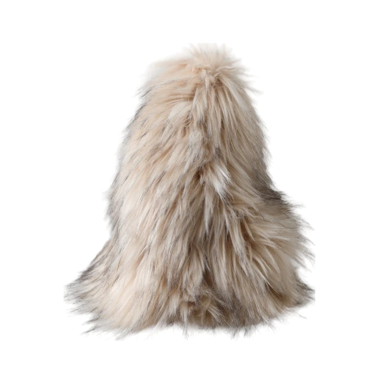 Dolce & Gabbana Beige Acrylic Fur Women Bucket Hat Polyester Modacrylic - Women