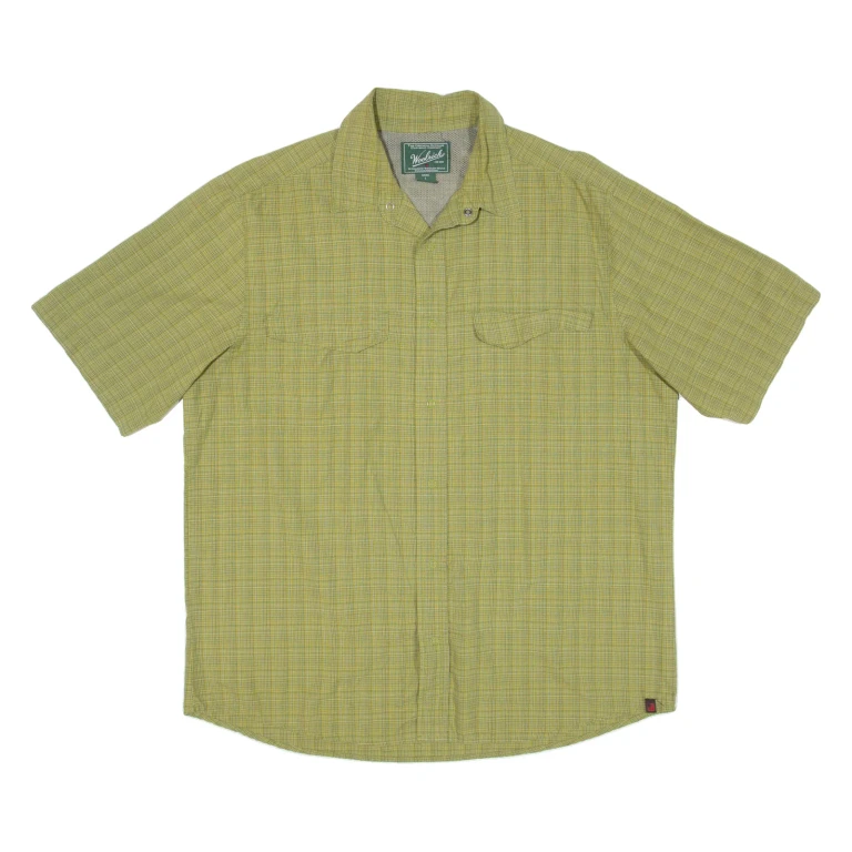 WOOLRICH Mens Shirt Green Check L