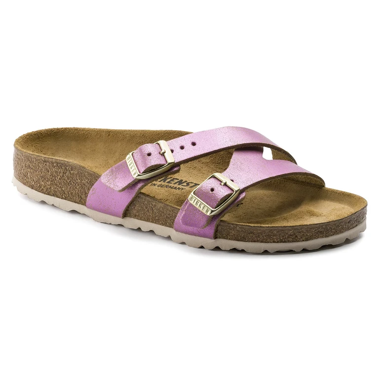 Yao Suede Leather Washed Metallic Pink
