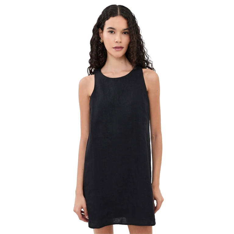 perfectwhitetee Linen Dress True Black XL