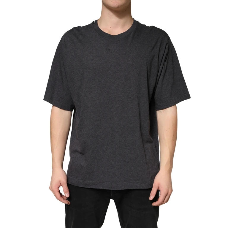 Dolce & Gabbana Dark Grey Cotton Crewneck Short Sleeve Gray - Men