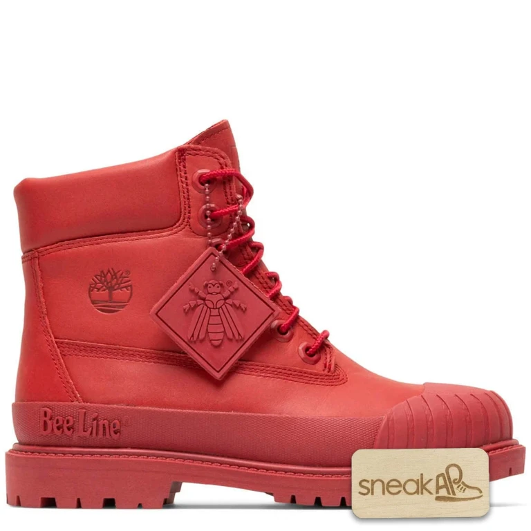 Women's 6" Waterproof Boot 'Premium Bee Line Rubber Toe Wp Red Nubuck' Sneakers