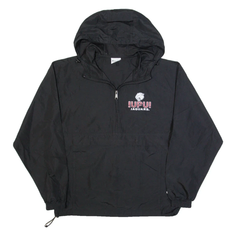 CHAMPION Iupui Jaguars Mens Anorak Jacket Black USA Hooded S