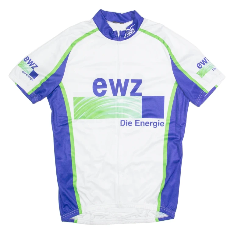 CUORE Cycling Zip Up Mens Jersey White High Neck M