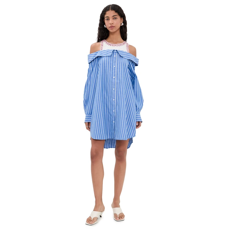 ESSENTIEL ANTWERP Jori Embellished Shirt Dress Combo1 Off White 38