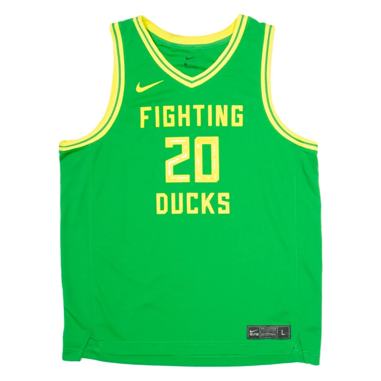 NIKE Fighting Ducks Mens Jersey Green Sleeveless USA V-Neck L