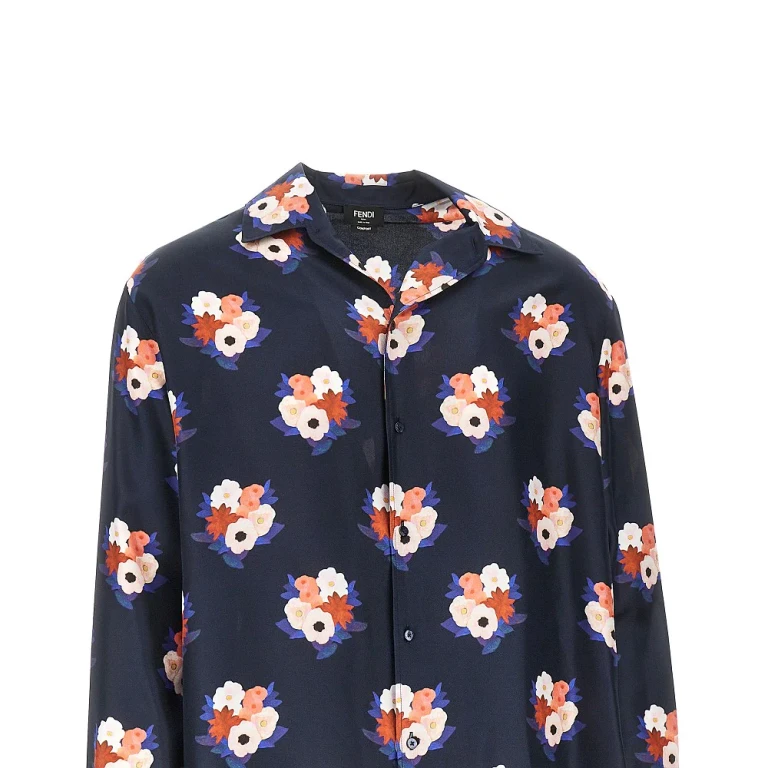 FENDI Fendi Bouquet print silk shirt Man M