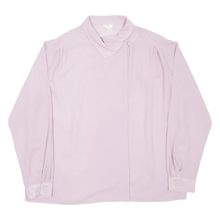 Womens Blouse Purple Collared Long Sleeve XL