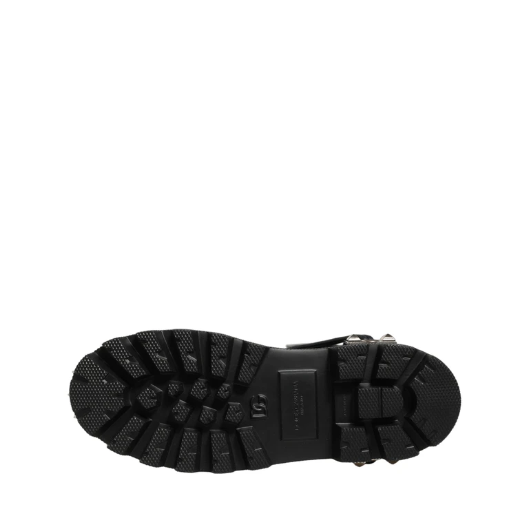 Dolce & Gabbana Black Stud Platform Combat High Boots Shoes Leather - Men