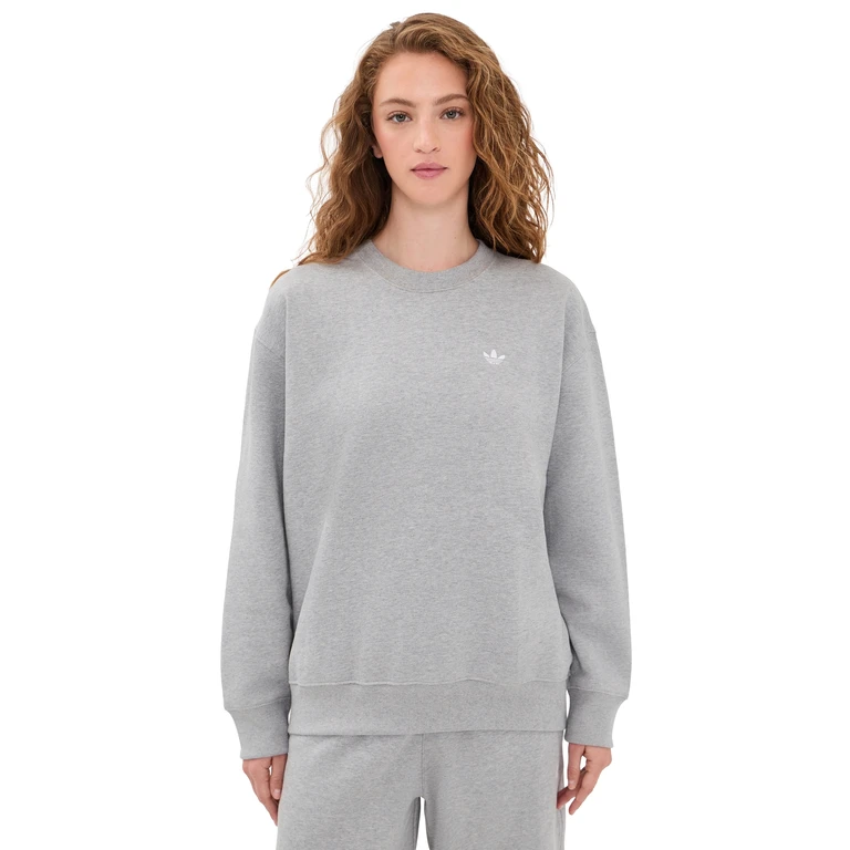 adidas Essential Fleece Crew Sweatshirt Medium Grey Heather L