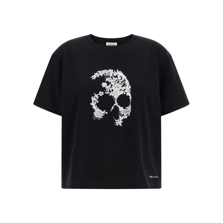 Alexander McQueen Bicolor Cotton T-Shirt - Women