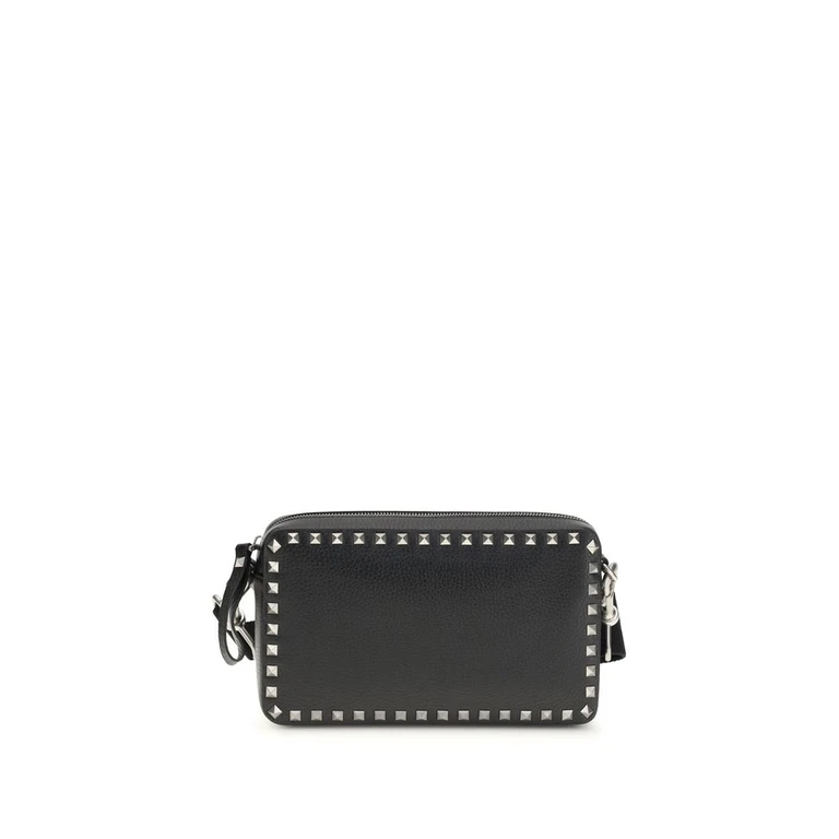 Valentino Garavani Black Calf Leather Bos Taurus Shoulder Bag - Men