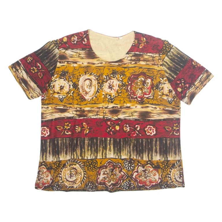 Womens Printed Blouse Brown Floral L