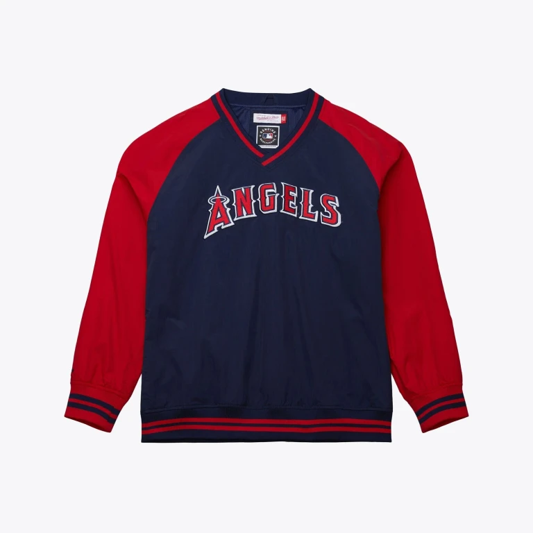 Men's MLB Nylon Pullover Current Logo Angels Pullovers