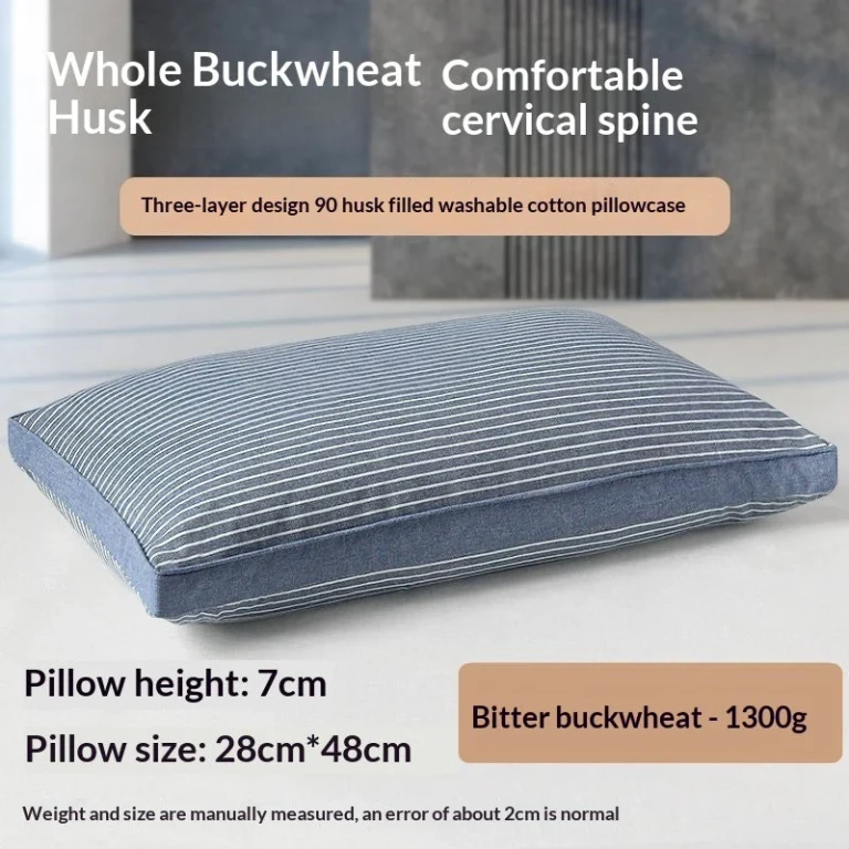 Buckwheat Cervical Pillow - All-Cotton Washable Neck Support for Deep Sleep