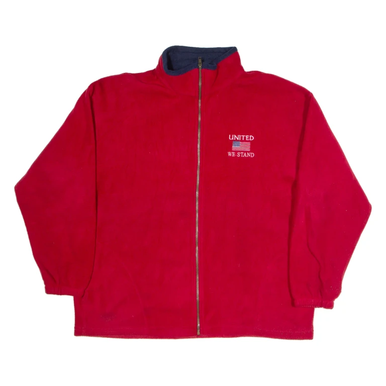 THE TOPS United We Stand Mens Fleece Jacket Red USA XL