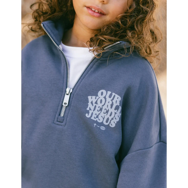 Our World Needs Jesus Kids Half-Zip