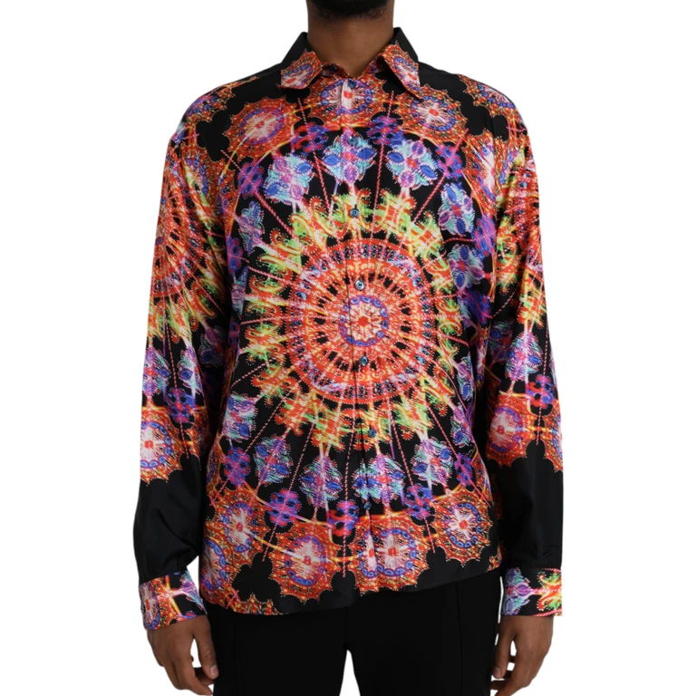 Dolce & Gabbana Multicolor Luminarie Silk Men Casual Shirt - Men