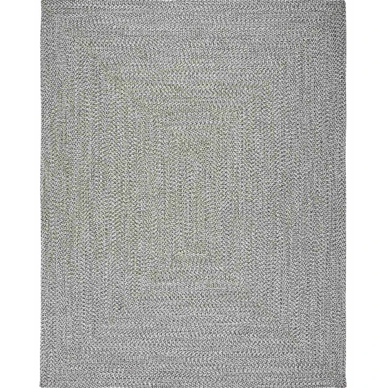 Cream Charcoal Braided Faux Jute Rug