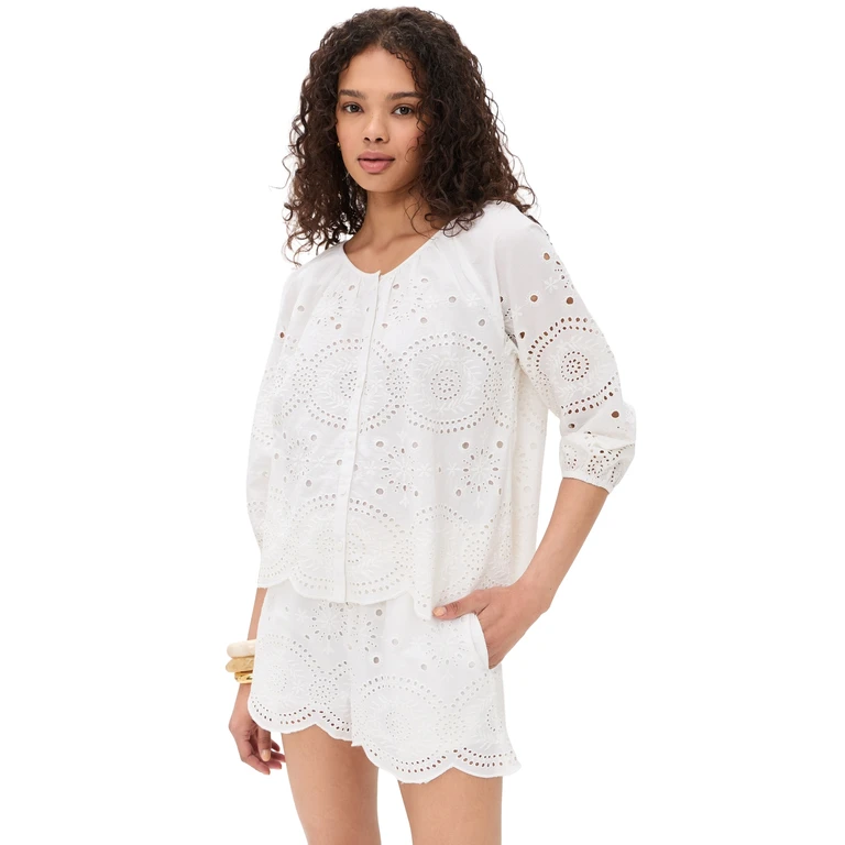 Marea Sophie Top White Eyelet L